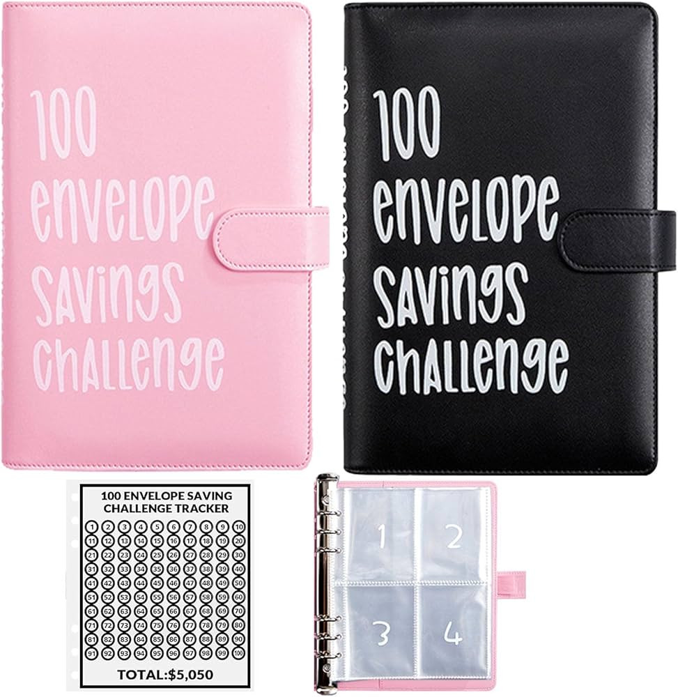 2PCS 100 Envelopes Money Saving Challenge, Envelopes Challenge Binder, Achieving Financial Goals ... | Amazon (US)