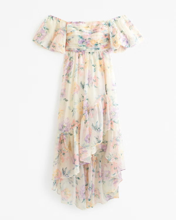 Women's Emerson Off-The-Shoulder Drama Maxi Dress | Women's Dresses & Jumpsuits | Abercrombie.com | Abercrombie & Fitch (US)