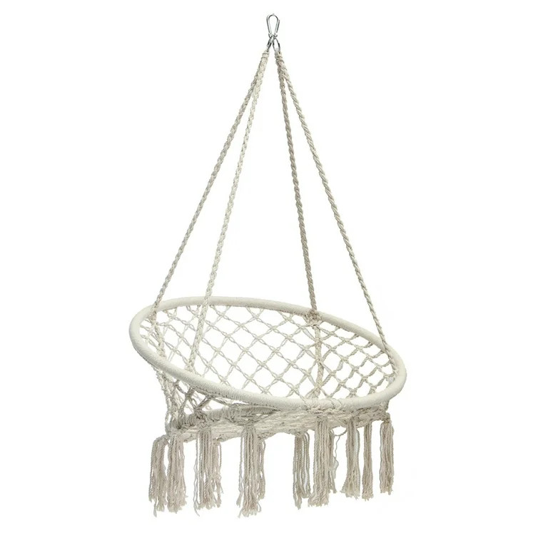 AUGIENB Hammock Chair Hanging Chairs Mesh Woven Macrame Swing Garden Indoor Outdoor Home Decor,10... | Walmart (US)