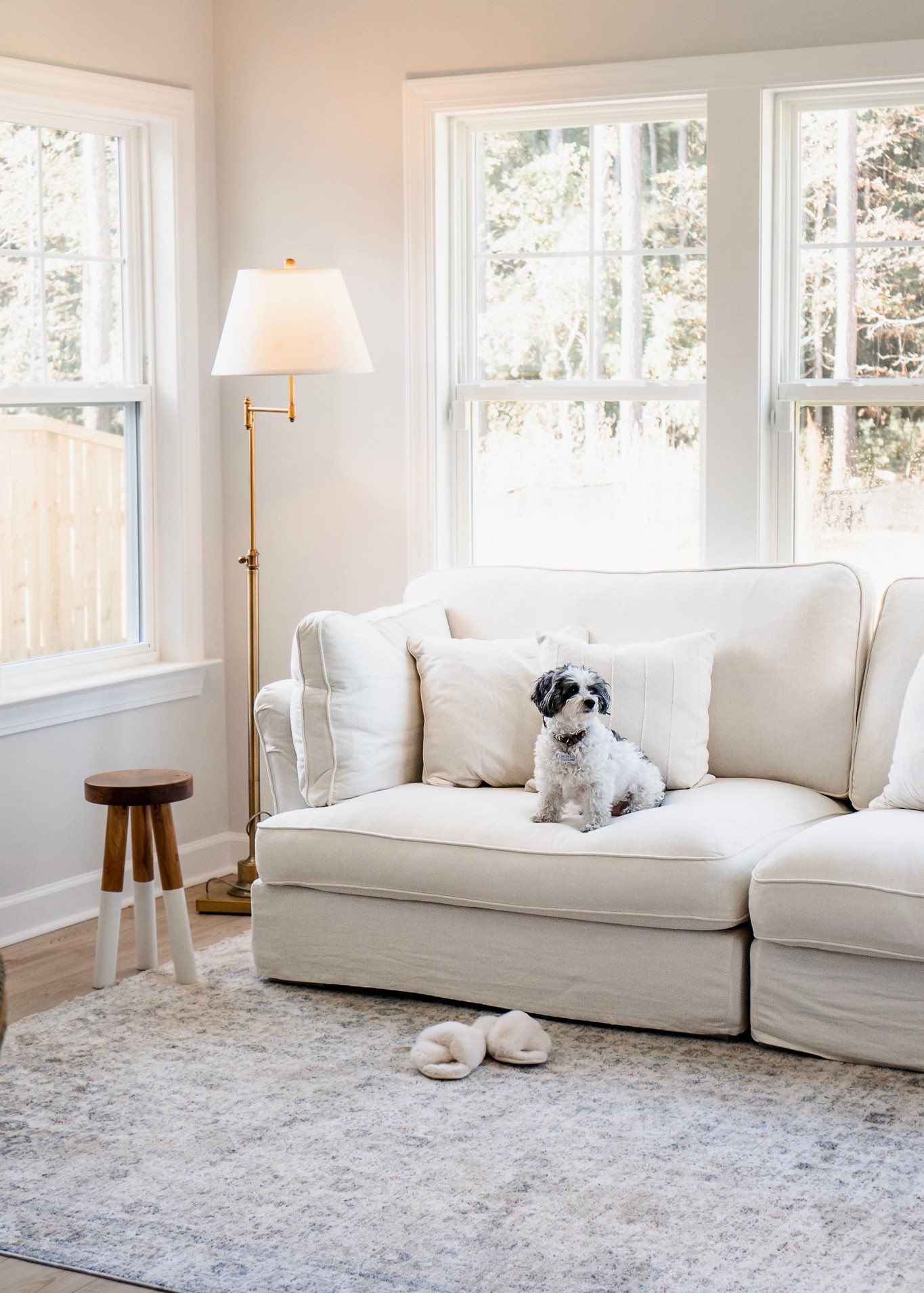 Breaking in the new sofa 🤍 love how this room is coming along, slowly but surely. I will link some favs that i couldn’t wait to unpack 🙌 

#LTKhome