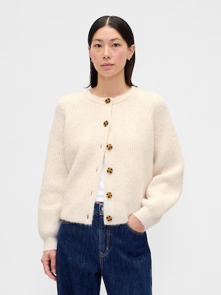 Fuzzy Shaker Stitch Cardigan | Gap (US)