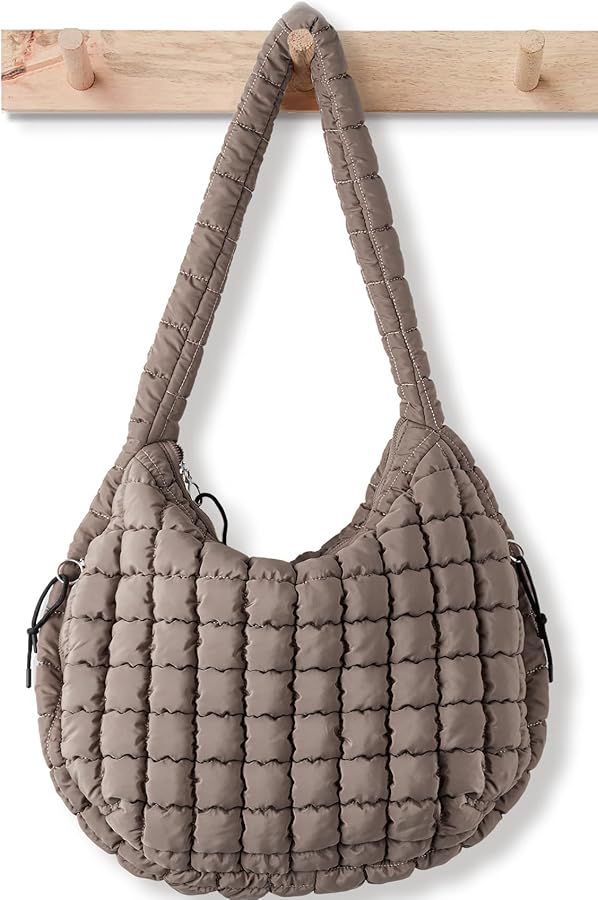 Puffer Tote Bag for Women Large Quilted Tote Bag Quilted Carryall Bag Soft Puffy Crossbody Bag Ho... | Amazon (US)