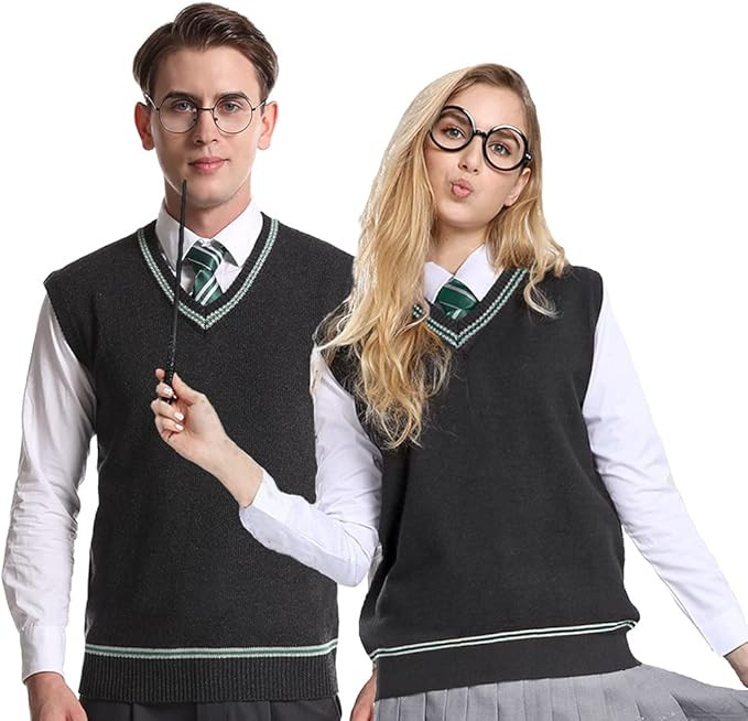 Laahoem Unisex Cosplay Costumes Sweater Vest Mens Womens Fall and Winter Waistcoat School Uniform... | Amazon (US)