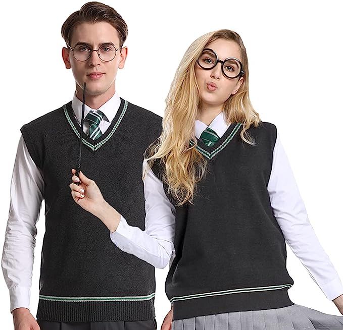 Laahoem Unisex Cosplay Costumes Sweater Vest Mens Womens Fall and Winter Waistcoat School Uniform... | Amazon (US)