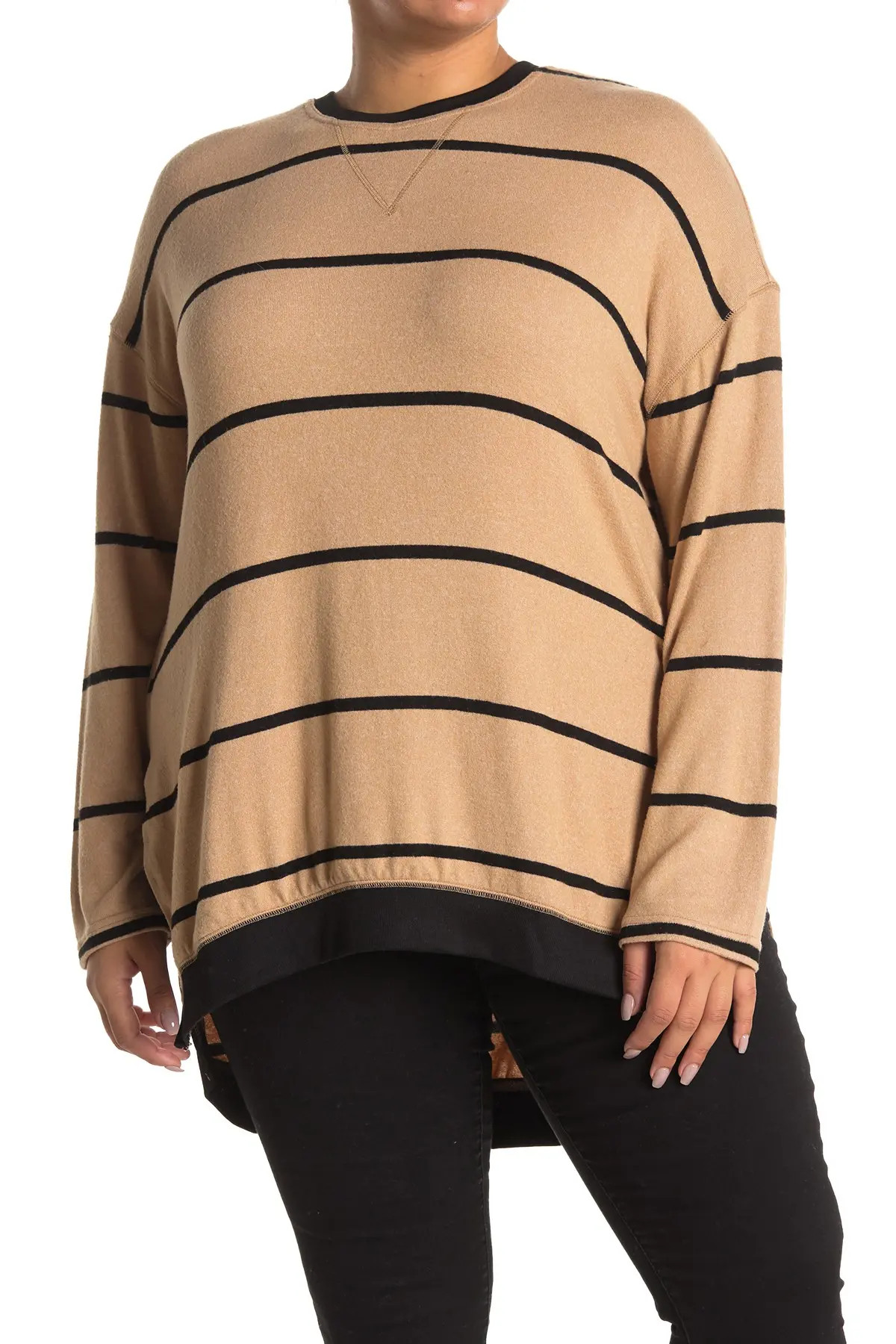 MELLODAY | Stripe Fleece Hi-Lo Tunic | Nordstrom Rack | Nordstrom Rack