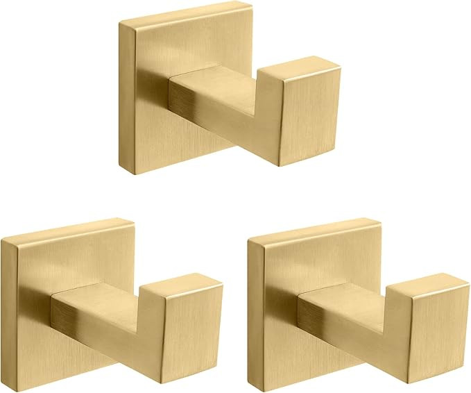 NearMoon Bath Towel Hooks -SUS304 Stainless Steel Square Clothes Robe Hooks Hanger, Heavy Duty Co... | Amazon (US)