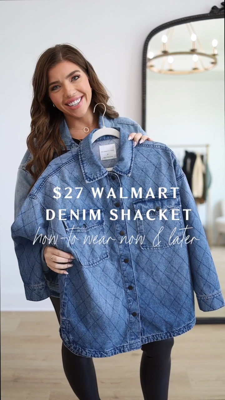 $26 WALMART denim shacket ☀️🍂 wear now, wear later! This denim shacket is back in stock at Walmart! Wearing a size small, it’s oversized on its own

Walmart shacket, shacket, denim shacket, Walmart jacket, Walmart style, Walmart fashion, Walmart outfit, fall outfit, fall fashion, Madison Payne 

#LTKVideo #LTKStyleTip #LTKSeasonal