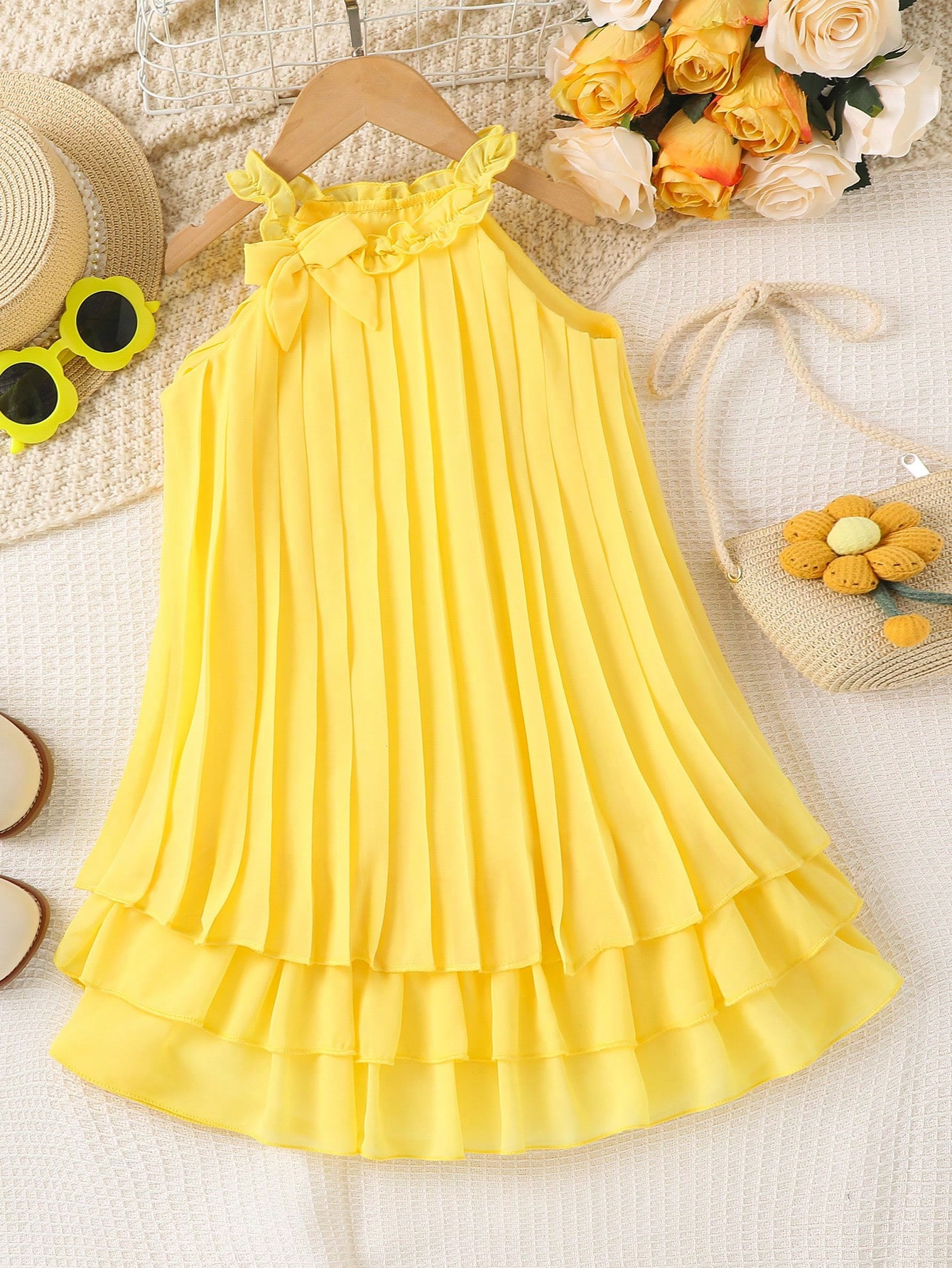 TrendsSHEIN Young Girl Pleated Elegant Party Princess Dress | SHEIN