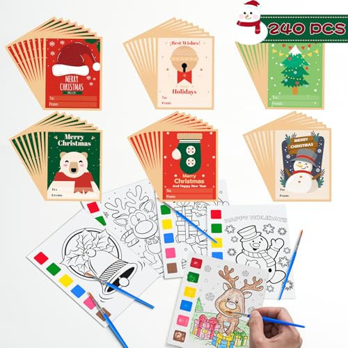 Christmas Party Favors for Kids 30 Pack Christmas Watercolor Coloring Books with Xmas Cards Christmas Craft for Girls Boys Stocking Goodie Bag Stuffers Classroom Prizes Gifts School Party Supplies | Amazon (US)