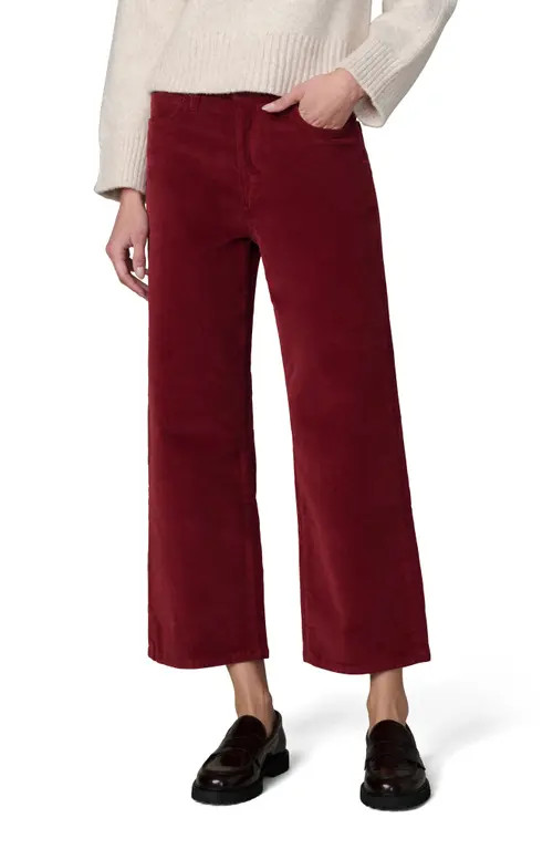 Joe's The Blake High Waist Crop Wide Leg Corduroy Jeans in Syrah at Nordstrom, Size 25 | Nordstrom