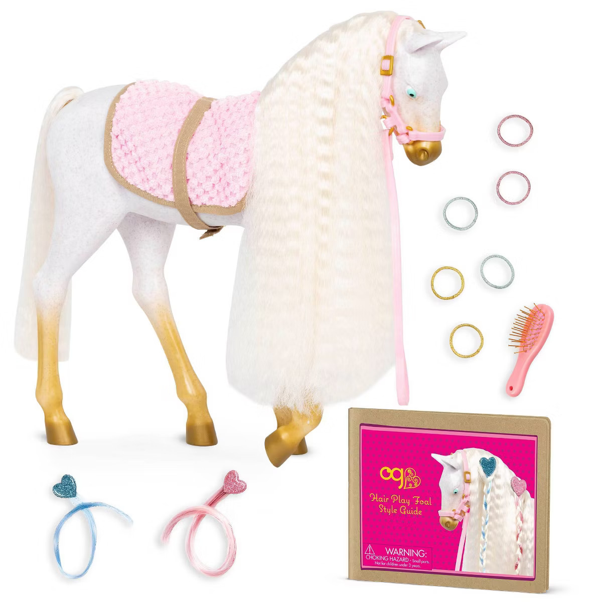 Our Generation 12" Hair Play Foal - Glitter & Hearts Andalusian Horse in White | Target
