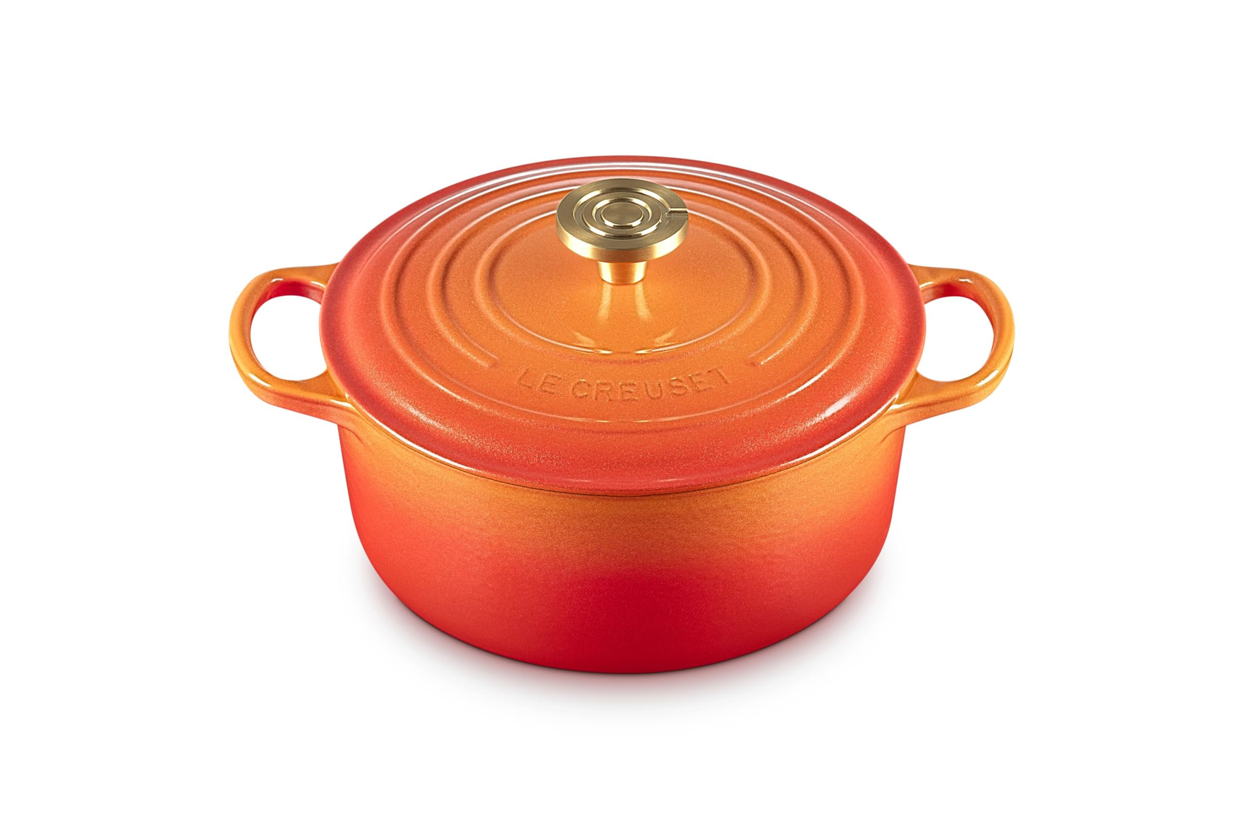 Le Creuset Enameled Cast Iron Signature Round Dutch Oven, 4.5 qt., Flamme Doree with Crucible Kno... | Amazon (US)