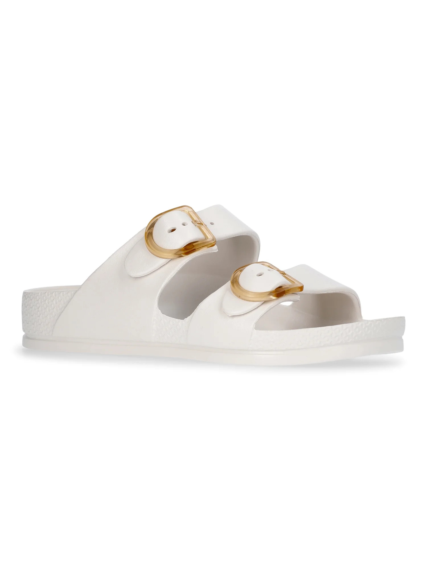 Time and Tru Women's Double Buckle Slide Sandals | Walmart (US)