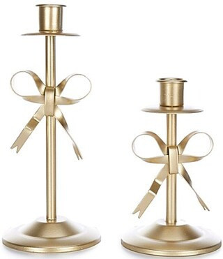 Southern Living Metal Bow Tapered Candle Holder Set of 2 | Dillard's