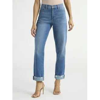 Sofia Jeans Women's Beatrix Relaxed Boyfriend Mid Rise Jeans, Sizes 0-20 | Walmart (US)