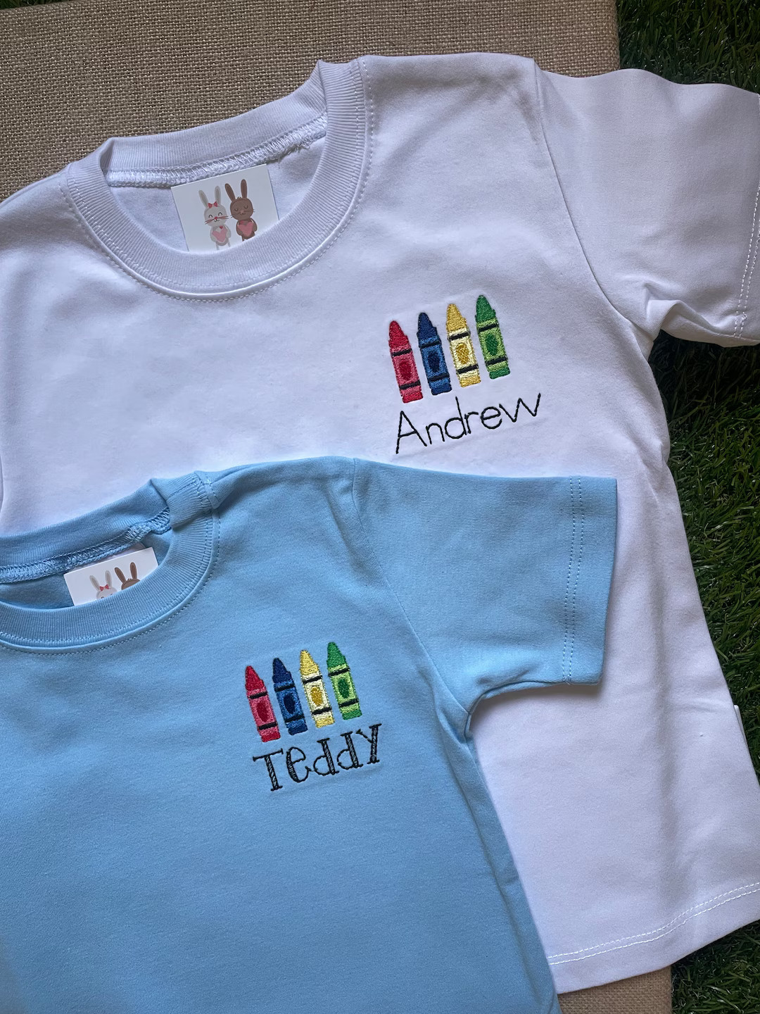 Ships FAST and FREE - PERSONALIZED Crayon Lapel Back to School Shirt - Preschool - First Day Shir... | Etsy (US)