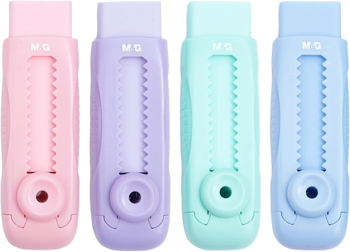 M&G 4 Pcs Cute Erasers for Kids Sliding Retractable Pencil Erasers, Push Pull Design Cute Erasers... | Amazon (US)