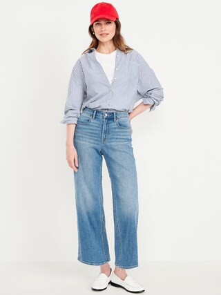 High-Waisted Wow Crop Wide-Leg Jeans | Old Navy (US)