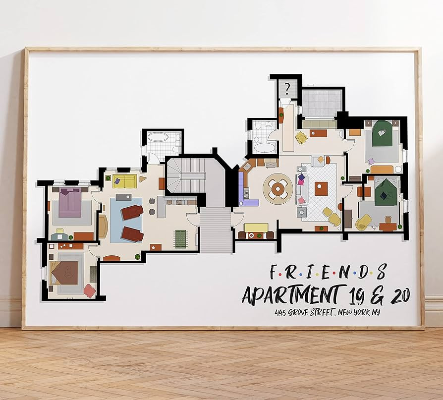 Friends Tv show Apartment Floor Plan- Friends tv show Layout | Amazon (US)