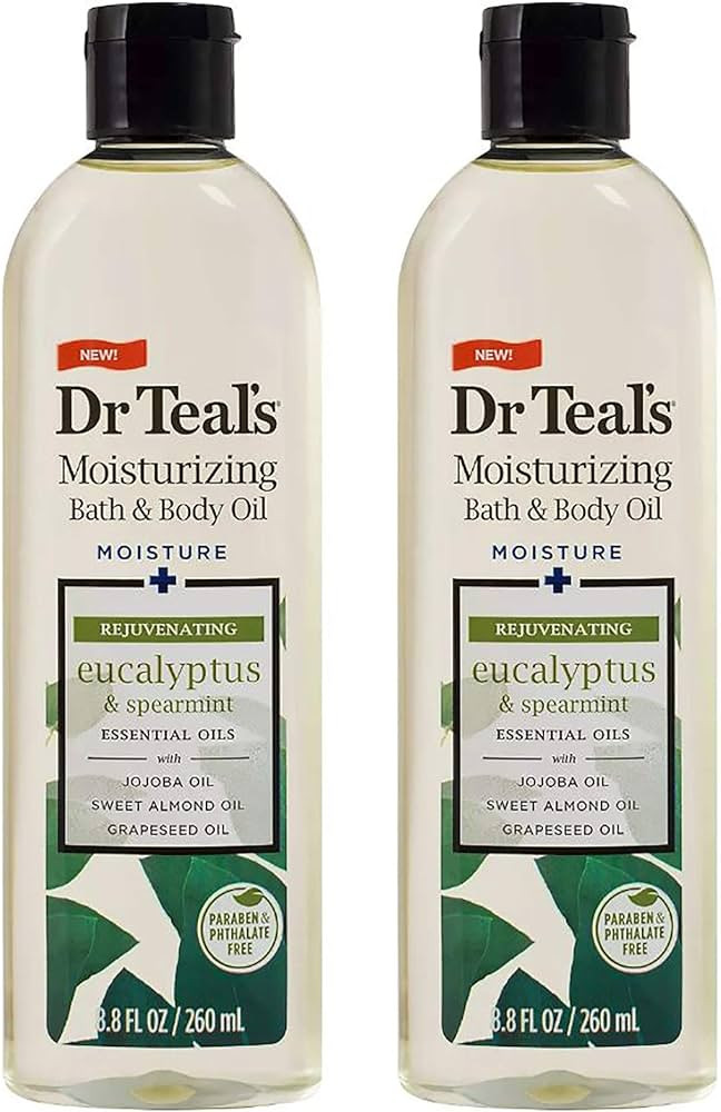 Dr. Teals Bath & Body Oil Gift Set (2 Pack, 8.8oz Ea.) - Rejuvenating Eucalyptus & Spearmint Blen... | Amazon (US)