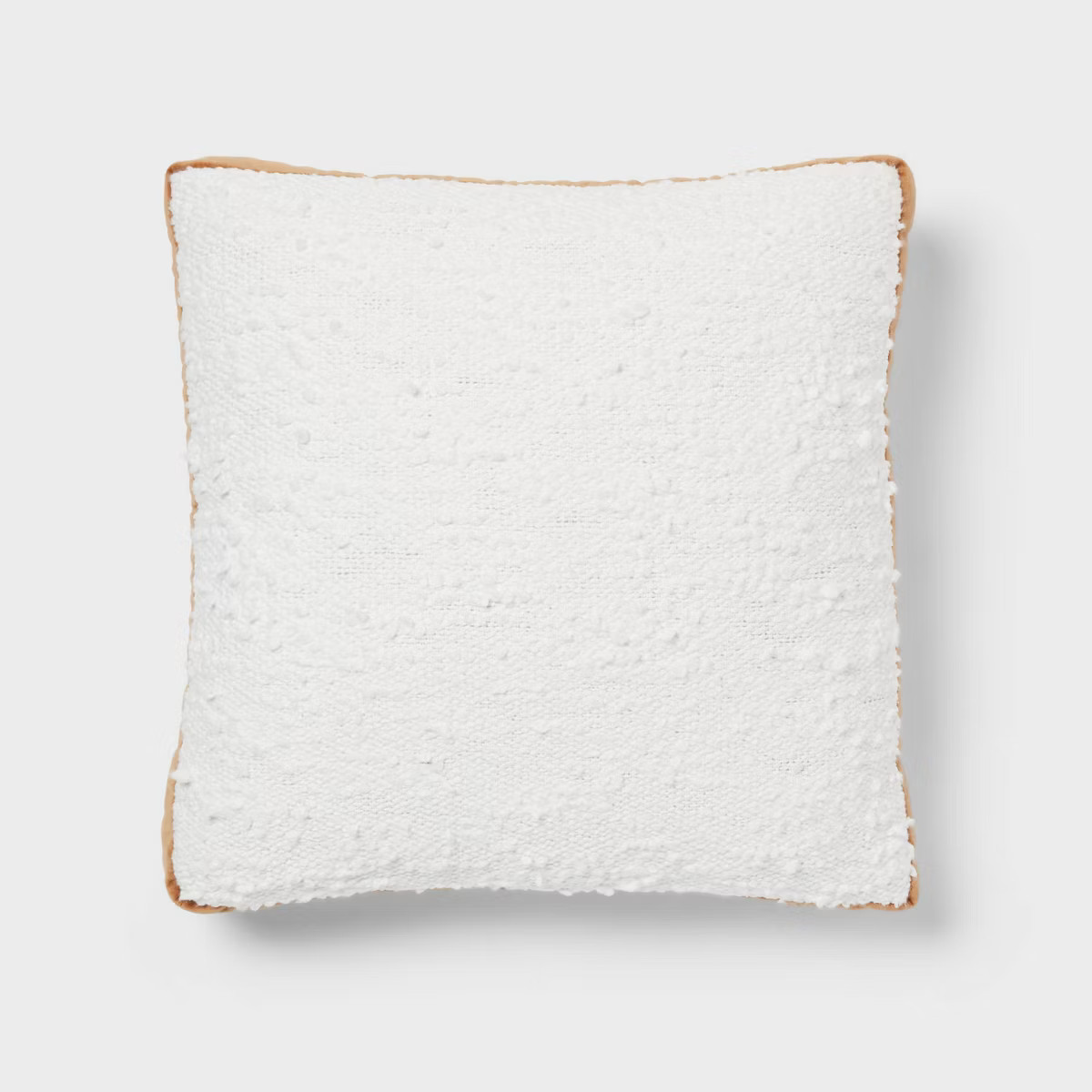 Square Boucle Velvet Gusset Throw Pillow Ivory/Caramel - Threshold™ | Target
