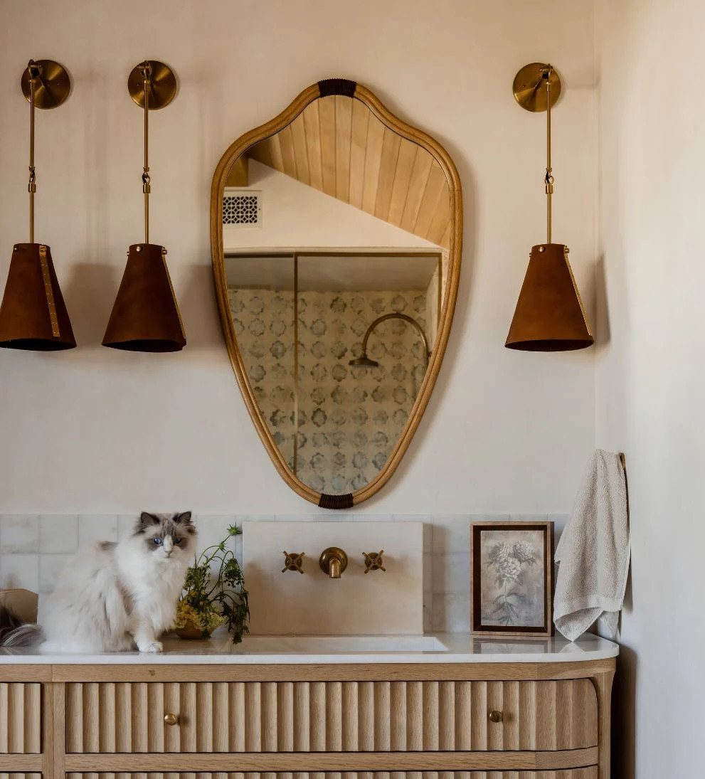 Lucca Mirror in Light Oak | Le Maé