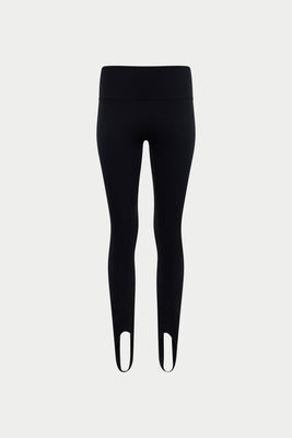 SCULPTING STRETCH STIRRUP LEGGINGS - BLACK | The Couture Club