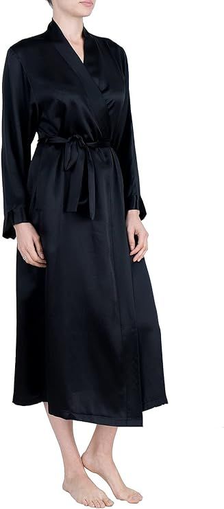OSCAR ROSSA Women's Luxury Silk Sleepwear 100%Silk Long Robe Kimono       Send to Logie | Amazon (US)