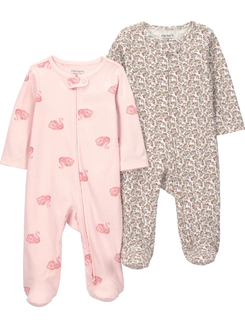 Carter's Child of Mine Baby Girl, Sleep 'n Play, 2-Pack, Sizes Preemie-6/9 months | Walmart (US)