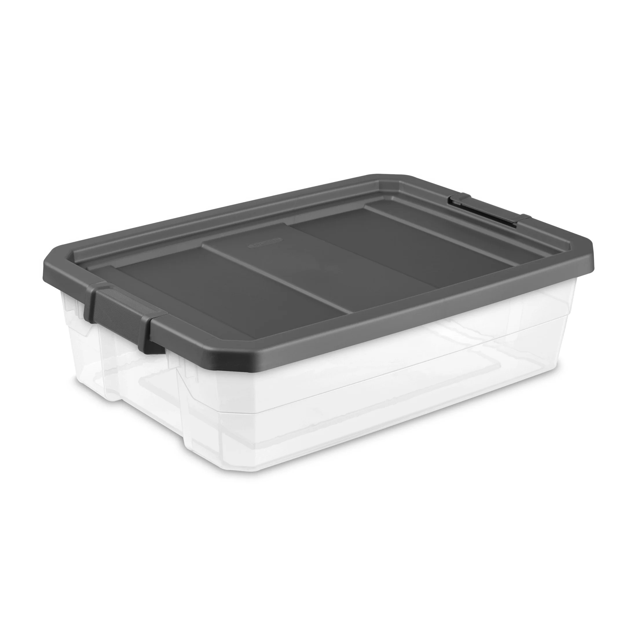 Sterilite 40 Quart Stacker Box, Durable Clear Plastic Bin with Lid, Dark Gray | Walmart (US)