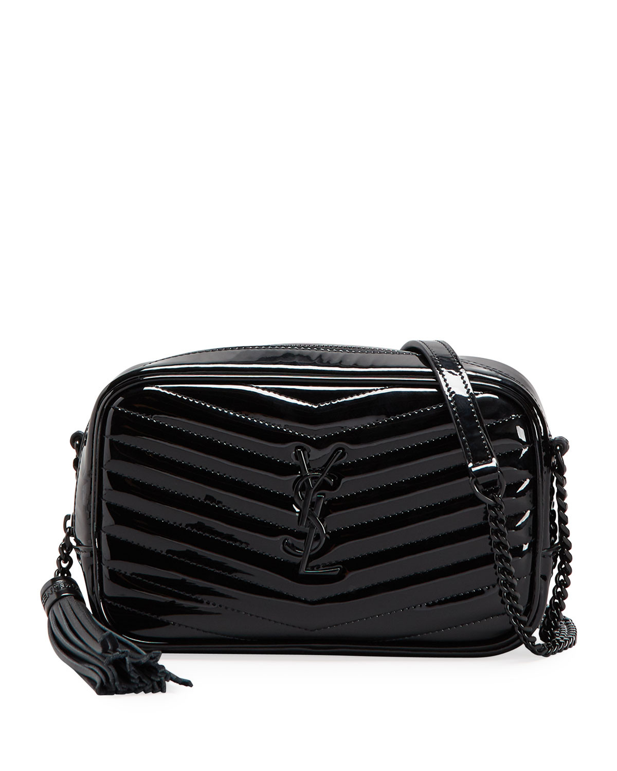 Lou Mini Monogram YSL Patent Camera Bag | Neiman Marcus