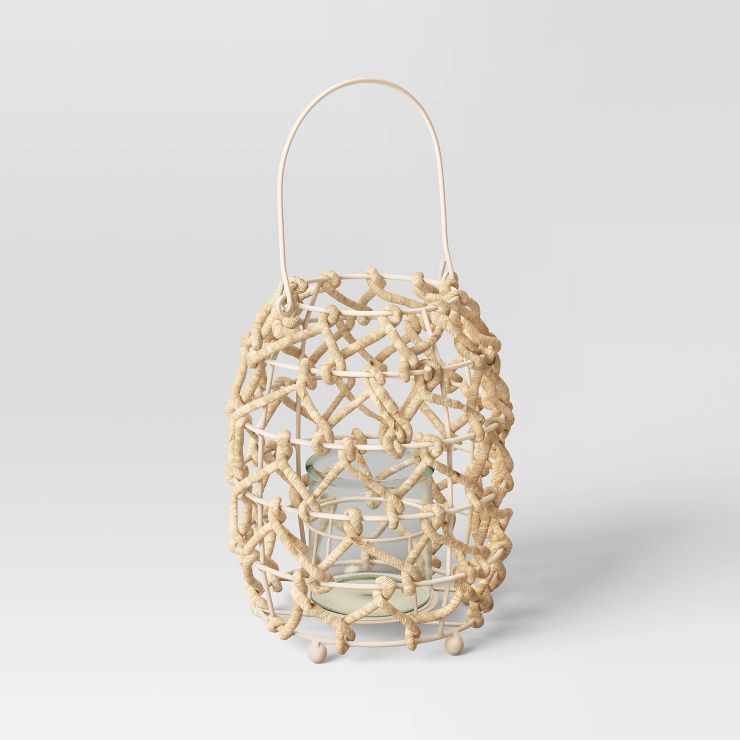 Maize/Glass Outdoor Lantern Candle Holder Beige - Opalhouse™ designed with Jungalow™ | Target