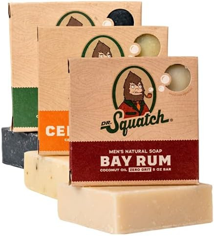 Dr. Squatch Men's Soap Variety Manly Scent Bar Soaps, Cedar Citrus (3 Bars) | Amazon (US)