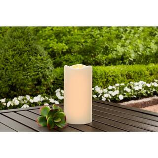 Hampton Bay 3 in. x 6 in. Remote Ready Battery Operated Outdoor Patio Resin LED Candle 33549HDPR-... | The Home Depot