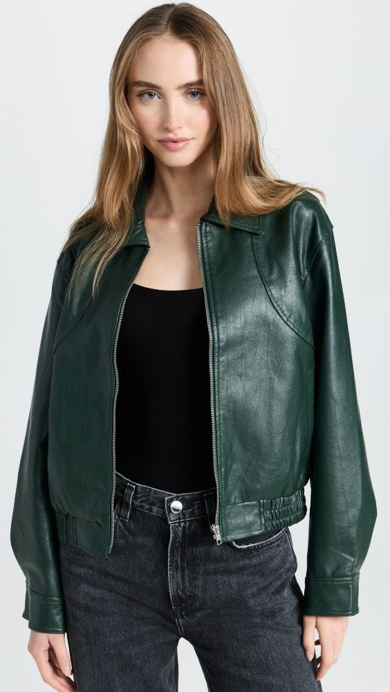 Moon River Waistband Leather Short Jacket | Shopbop | Shopbop