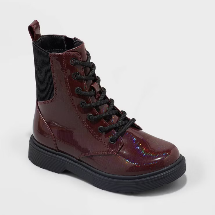 Girls' Nola Zipper Lace-Up Combat Boots - art class™ | Target