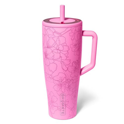 BrüMate Era 40 oz Tumbler with Handle and Straw | 100% Leakproof Insulated Tumbler with Lid and Straw | Made of Stainless Steel | Cup Holder Friendly Base | 40oz (Cherry Blossom) | Amazon (US)