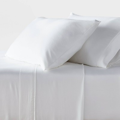 Full 320 Thread Count Cool TENCEL® Lyocell Sheet Set White - Threshold™ | Target