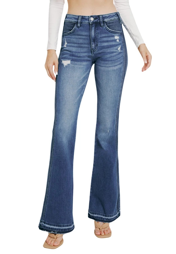 KanCan™ High Rise Side Panel Released Hem Flare | Maurices