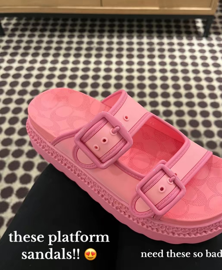 Pink coach slides designer sandals 

#LTKTravel #LTKStyleTip #LTKShoeCrush