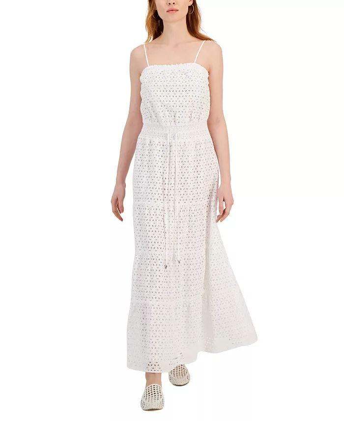 Women's Cotton Eyelet Maxi Dress, Created for Macy's | Macys (US)