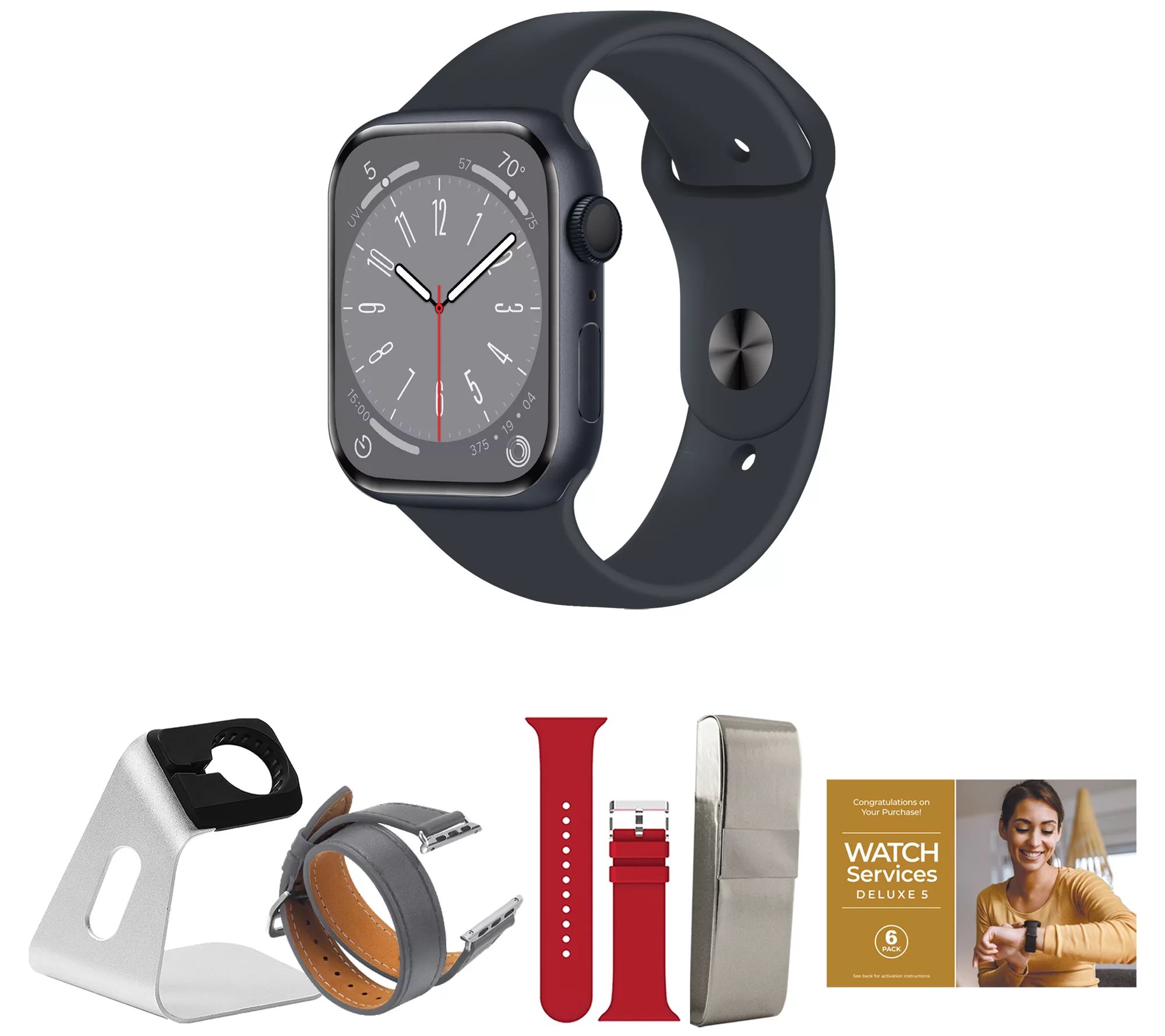 Apple Watch Series 8 45mm S/M GPS Smartwatch with Accessories - QVC.com | QVC