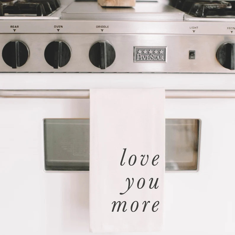 Tea Towel Love You More Made in the USA Housewarming - Etsy | Etsy (US)