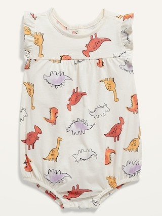 Printed Flutter-Sleeve Jersey One-Piece Romper for Baby | Old Navy (US)