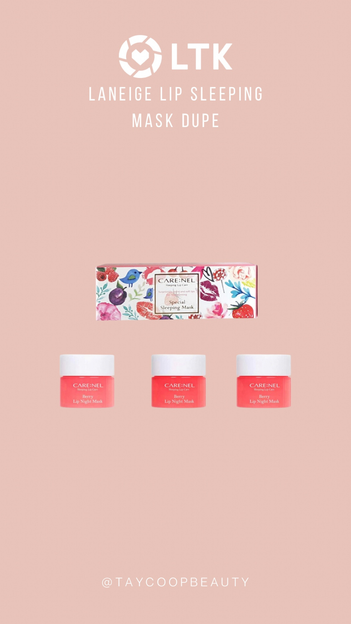 If you’ve been here a while, you know I love my Laneige Lip Sleeping Mask, but I often find that people aren’t wanting to spend the money (even though I PROMISE you that it’s worth it).

This is probably the best dupe I have ever used, and aside from the scent being slightly off (I’d compare it more so to a Lip Smacker scent lol) my lips felt exactly the same as when I use the Laneige one. 

These beauties ring in at $9.90 and will last you a long time!

#LTKunder50 #LTKSeasonal #LTKbeauty