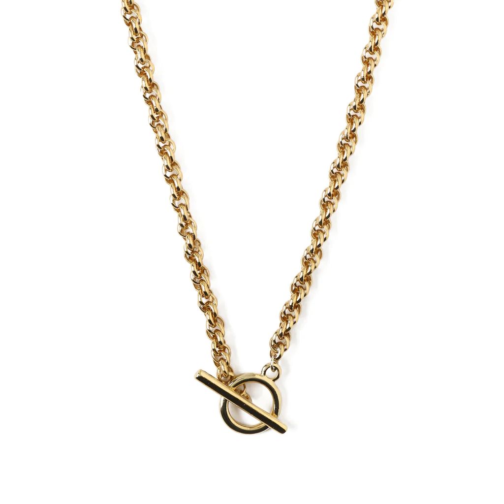 Chunky Rope Chain T-Bar Necklace - Gold | Orelia London