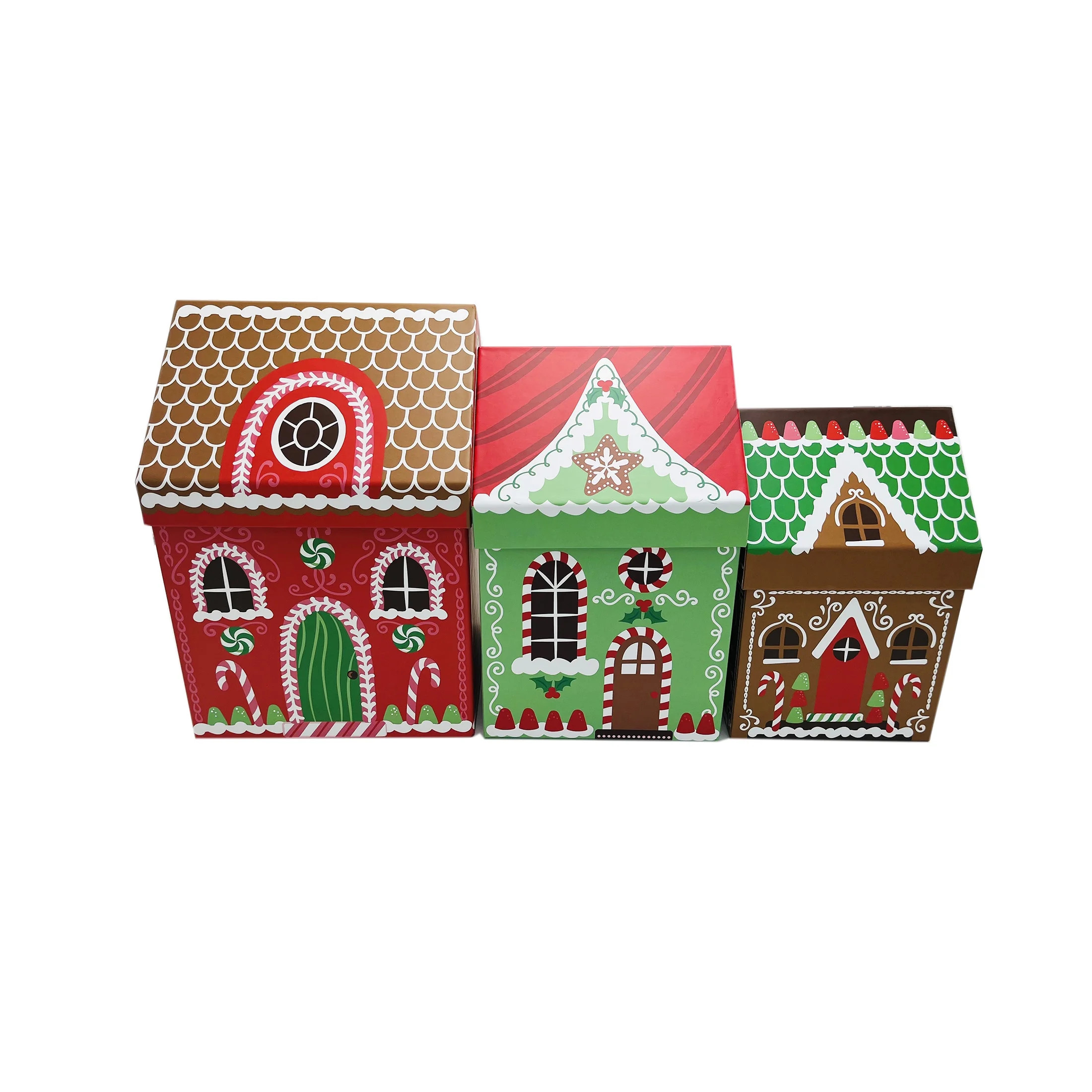 Holiday Time Christmas Candy House Box, 3psc Nested, 3 Sizes Assorted - Walmart.com | Walmart (US)