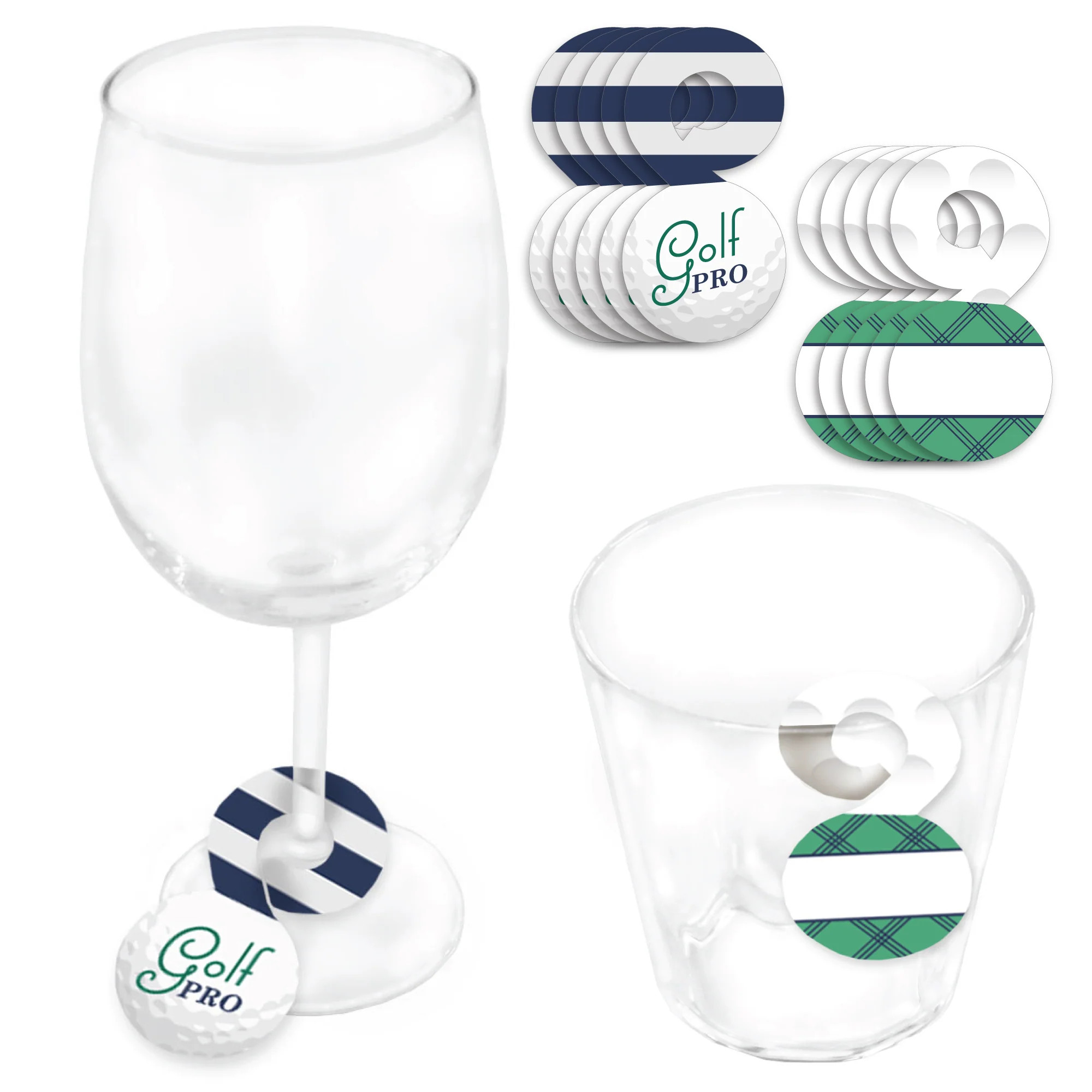 Par-Tee Time - Golf - Birthday or Retirement Party Paper Beverage Markers for Glasses - Drink Tag... | Big Dot of Happiness