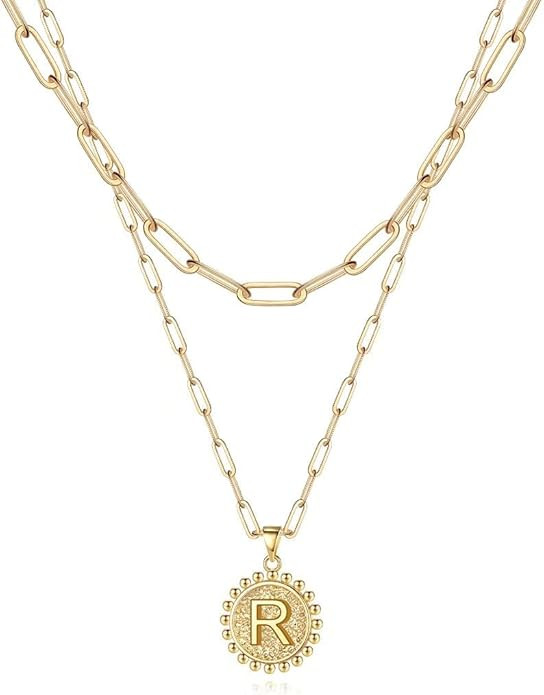 Layered Choker Necklaces for Women, 14K Gold Plated Dainty Layering Paperclip Chain Necklace Simp... | Amazon (US)