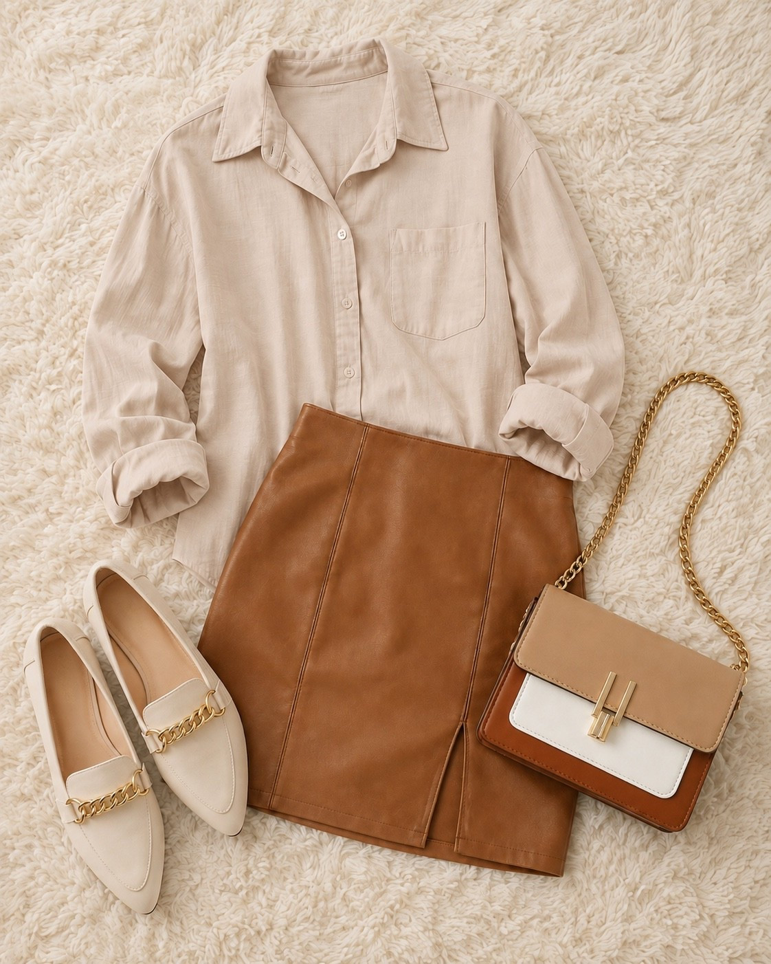 Neutral fall dressing 🤎 Creamy beige, cognac leather + gold details — such an easy polished combo for transitioning into fall. Everything linked here on LTK!

#LTKootd #LTKSeasonal #LTKWorkwear